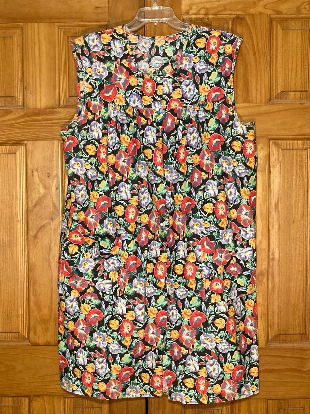 NWOT Vintage Unbranded Sleeveless Snap Front Housecoat Duster Nightgown